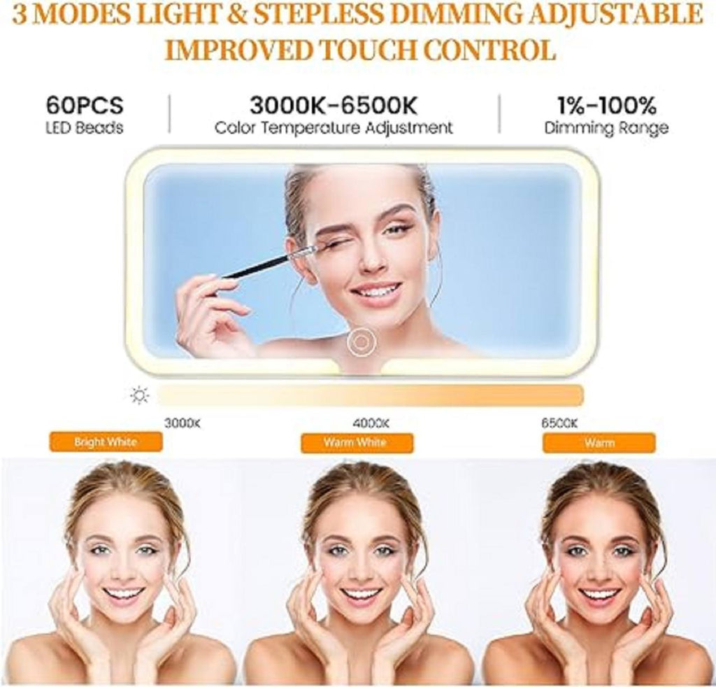 Rechargeable Car Makeup Mirror with LED Lights